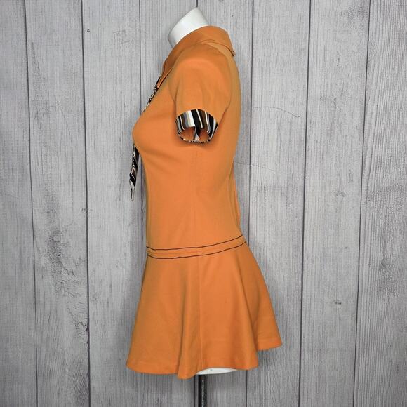 Vintage 60s 70s Golden Maid Mod Mini Dress w/ Removable Tie – Size Small - Picture 2 of 4